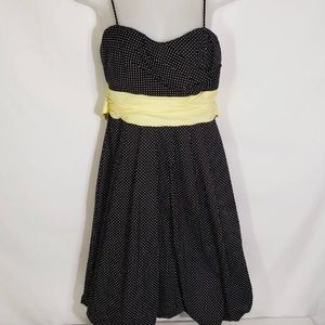 Maurices Dress black polka dot with yellow bow